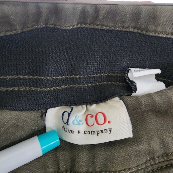 Denim&Co hunter green Women's plus size 3X pants with black pin stripes NWT - Picture 5 of 12